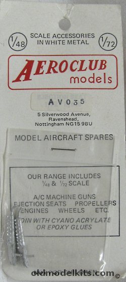 Aeroclub 1/72 (2) Hedgehog Type Hercules Exhaust, AV035 plastic model kit